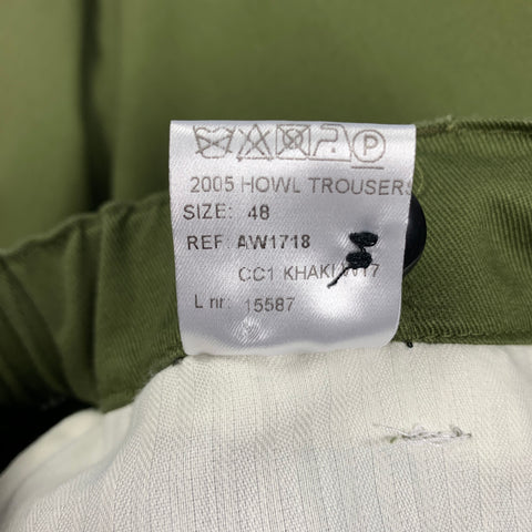 WALTER VAN BEIRENDONCK FW 17 Size 32 Olive Cotton Button Fly Dress Pants