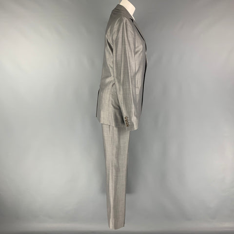 SPONTINI Size 36 Grey Shimmery Wool  Silk Single Breasted 28 30 Suit