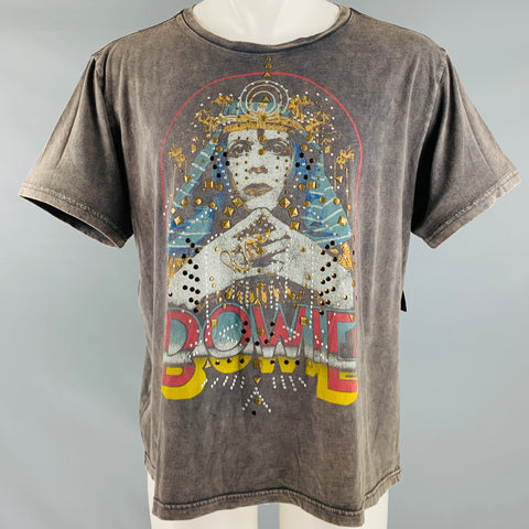 LUCKY BRAND T-shirt à col rond en coton noir pour concert de rock, taille XL
