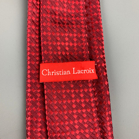 CHRISTIAN LACROIX Cravate en soie diamant rouge