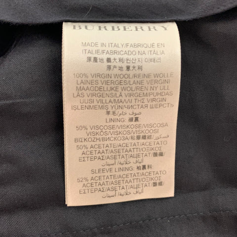 BURBERRY LONDON Size 46 Navy Wool Notch Lapel Suit