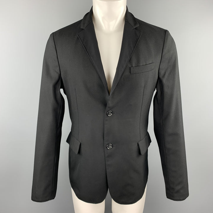 Z ZEGNA Size M Black Polyester / Wool Reversible Sport Coat
