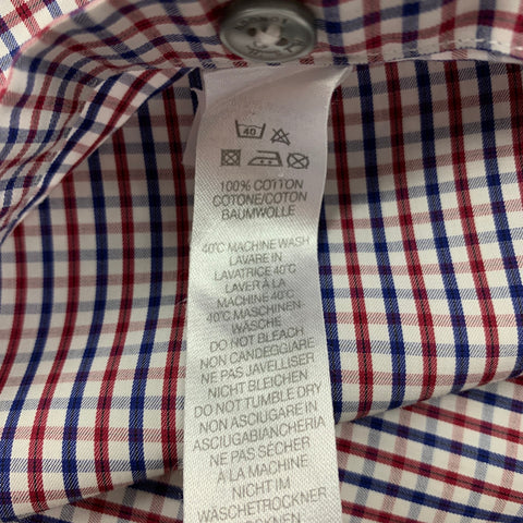 PAUL SMITH Taille M Chemise à manches longues boutonnée en coton à carreaux rouge et bleu