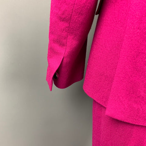 HAIDER ACKERMANN Size 42 Raspberry Wool Notch Lapel Suit