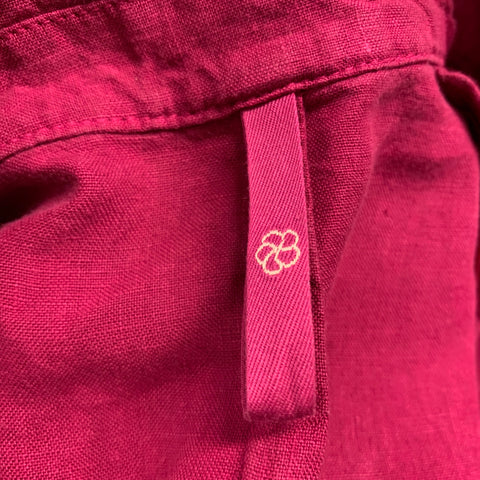 120% LINO Chest Size 44 Raspberry Linen Notch Lapel Sport Coat