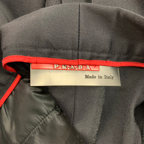 PRADA Size 36 Black Cotton Blend Zip Fly Dress Pants