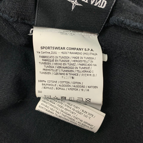 STONE ISLAND Size L Black Cotton Long Sleeve T-shirt