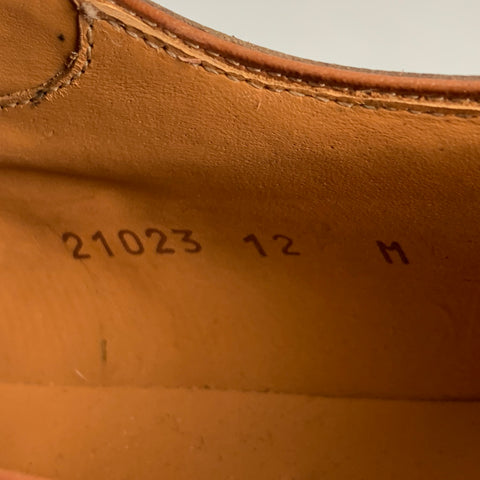 MAGNANNI Size 12 Brown Leather Cap Toe Lace Up Shoes
