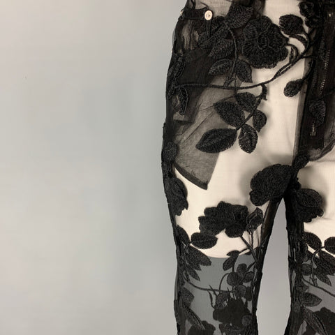 ADAM SELMAN Size 2 Black Lace Dress Pants