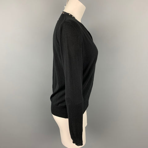 MAISON MARTIN MARGIELA Size S Black Cotton / Modal Cardigan