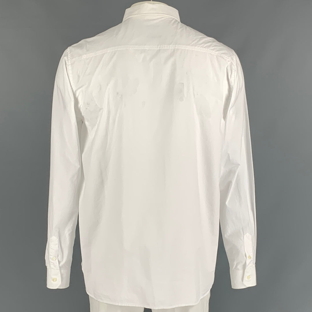 NORSE PROJECTS Taille XL Blanc Solide Coton Une poche Chemise à manches longues