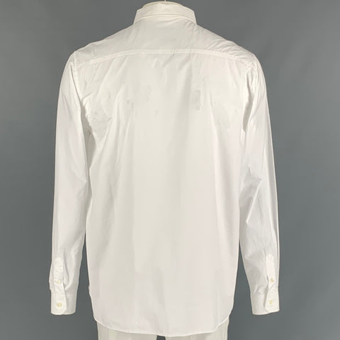 NORSE PROJECTS Size XL White Solid Cotton One pocket Long Sleeve Shirt
