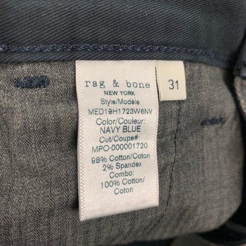 RAG & BONE Size 31 Navy Black Cotton Casual Pants