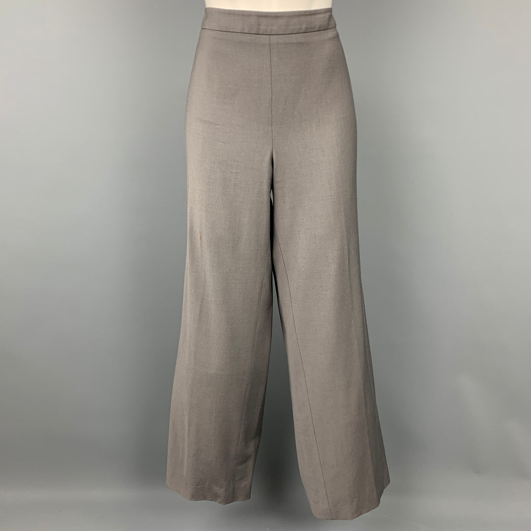 ARMANI COLLEZIONI Size 14 Grey Wool Blend Wide Leg Dress Pants