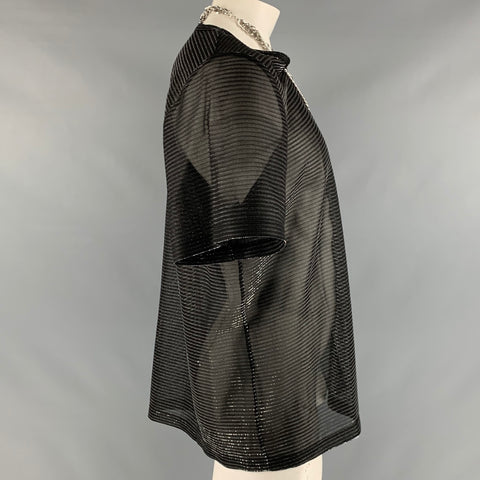 JUNYA WATANABE Taille S Argent Noir Côtelé Rayonne Polyester Pull
