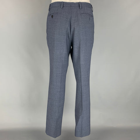 BURBERRY LONDON Size 40 Blue & Gray Textured Wool Single Breasted Suit