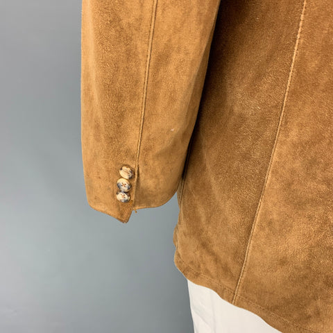 SALFRA for BERGDORF GOODMAN Size 46 Tan Suede Single Breasted Sport Coat