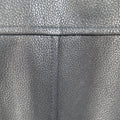 ERMENEGILDO ZEGNA 42 Black Pebbled Leather & Nylon Collared Coat ERMENEGILDO ZEGNA