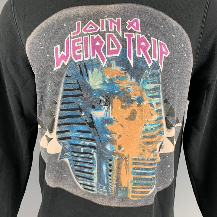 BALENCIAGA Size M Black Graphic Cotton Crew-Neck Sweatshirt