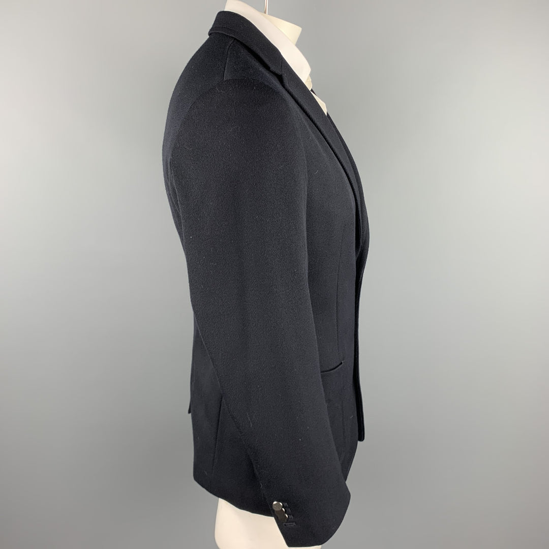BANANA REPUBLIC Size 40 Regular Navy Wool Notch Lapel Sport Coat
