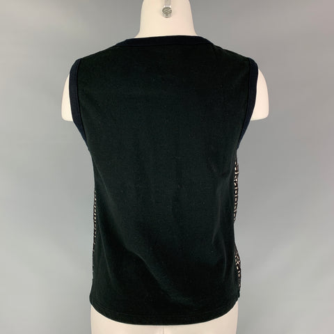 GIAMBATTISTA VALLI Size S Black Polyester Blend Sequined Tank Dress Top