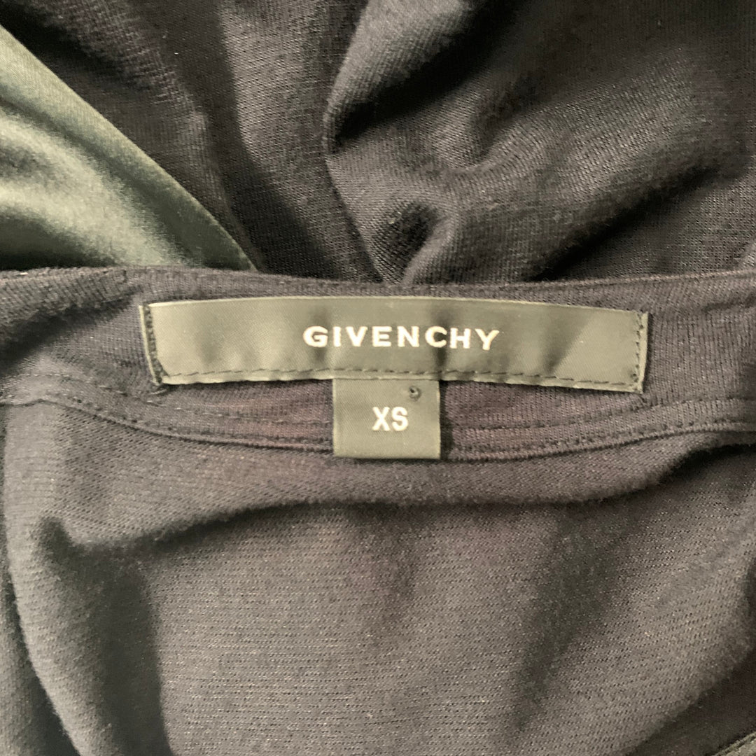 GIVENCHY Talla XS Vestido de cóctel sin mangas con pedrería de poliéster negro plateado