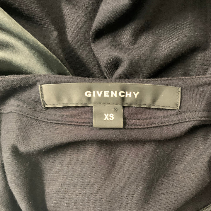 GIVENCHY Taille XS Noir Argent Polyester Strass Robe de cocktail sans manches