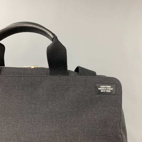 JACK SPADE Sac pour ordinateur portable avec bordure en cuir anthracite et toile noire