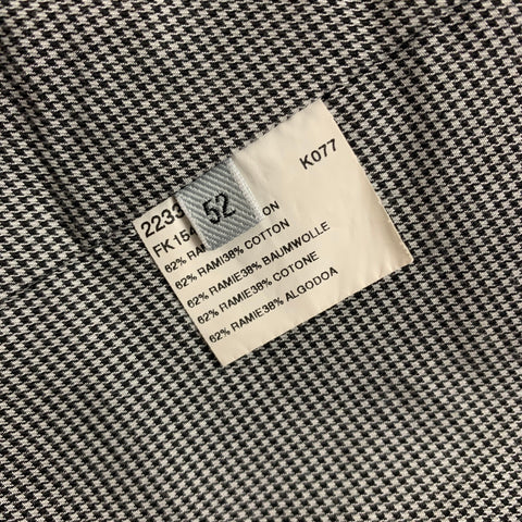 KENZO Size L Navy White Houndstooth Cotton Blend Embroidered Vest