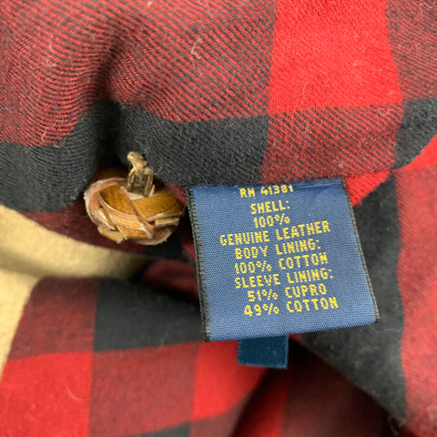 POLO by RALPH LAUREN Size XXL Tan Distressed Leather Zip Up Jacket