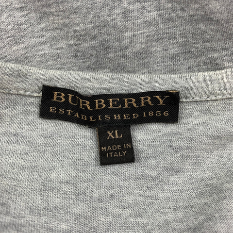 BURBERRY PRORSUM Size XL Gray Metallic Applique Cotton T-shirt