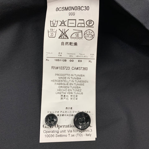 ARMANI COLLEZIONI Size XL Black Cotton Blend Button Up Long Sleeve Shirt