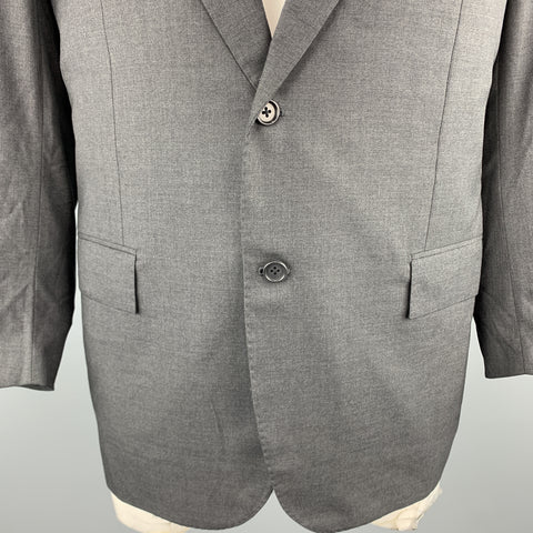 KITON Size 50 Charcoal Wool Notch Lapel Chest Regular Sport Coat Jacket