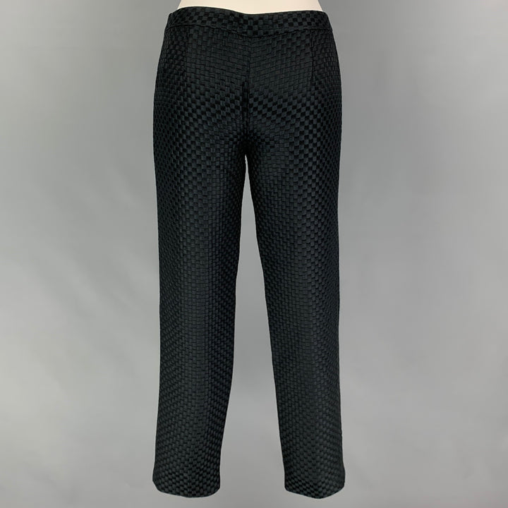 VALENTINO Taille 2 Pantalon habillé noir à carreaux et fermeture éclair latérale