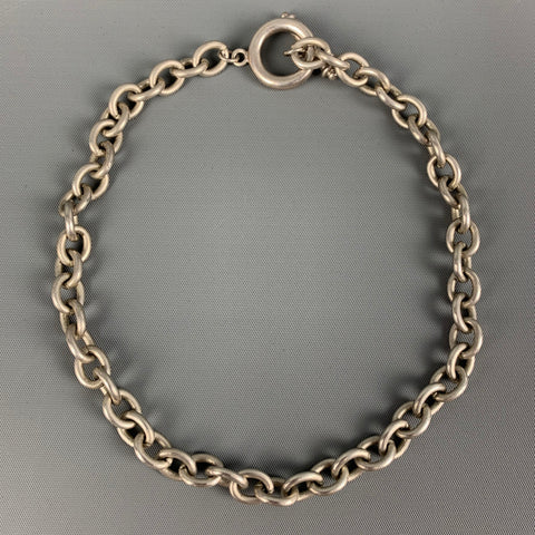 Collier ras du cou à chaîne en métal argenté VINTAGE