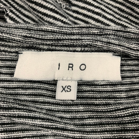 IRO Size XS Black White Stripe Linen Crew-Neck Gabry T-shirt