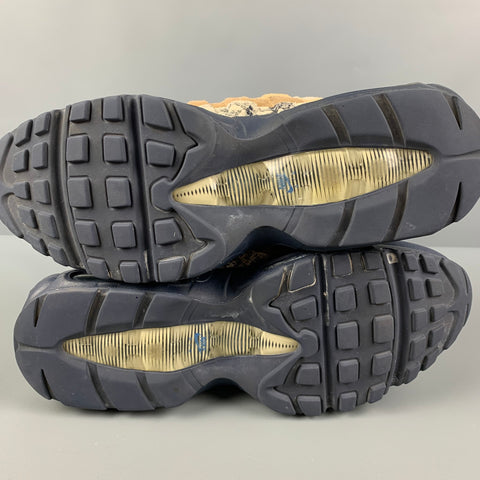 NIKE Talla 10.5 Beige Azul marino Materiales mixtos Zapatillas bajas Air Max 95