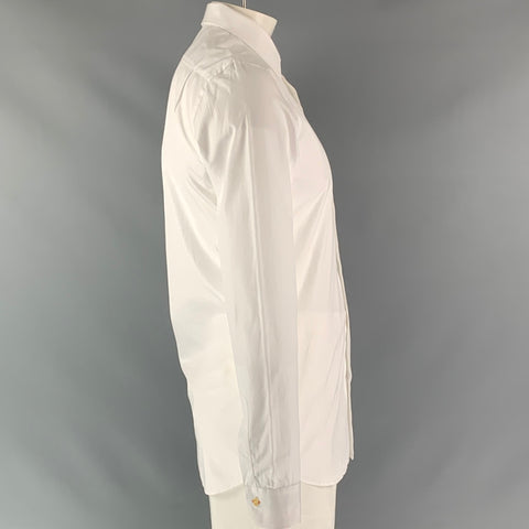 PAUL SMITH Size L Solid Cotton Button Up White Long Sleeve Shirt