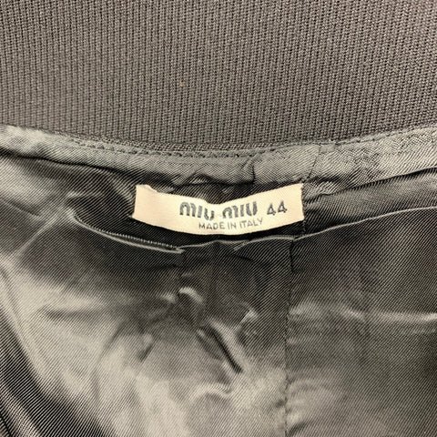 MIU MIU Size 8 Black Twill Virgin Wool Pencil Skirt