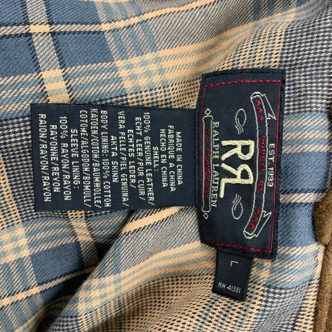 RRL by RALPH LAUREN Size L Brown Suede Zip Up Jacket