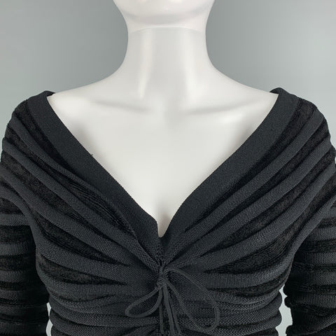 ALAIA Jersey corto de terciopelo de poliamida viscosa negro talla 4