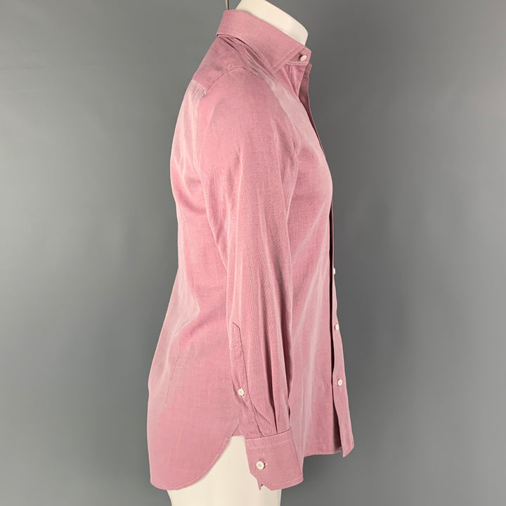 THE SUIT COMPANY Size S Red White Stripe One pocket Long Sleeve Shirt