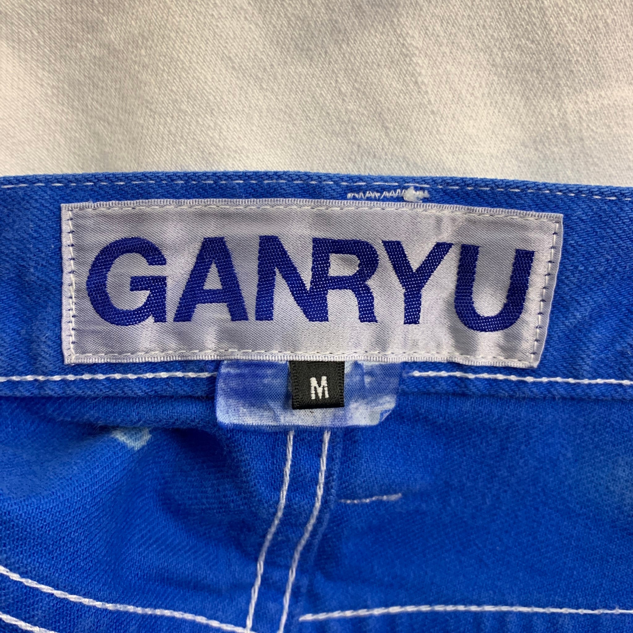 COMME des GARCONS GANRYU Size L Blue White Ombre Custom Jeans