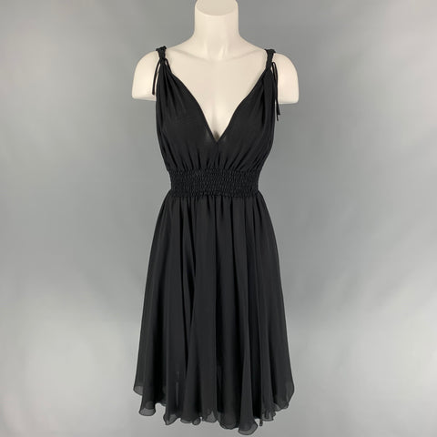 JOHN RICHMOND Size 6 Black Knotted Straps A-Line Dress