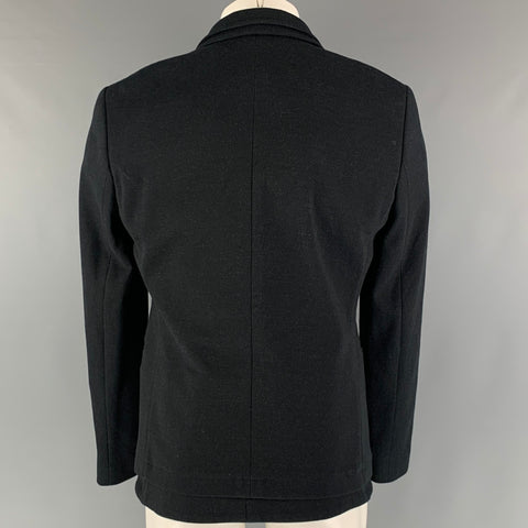 EMPORIO ARMANI  Size 38 Black Solid Cotton Polyamide Sport Coat
