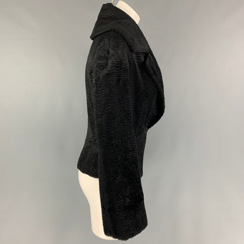 GIVENCHY Talla 6 Chaqueta de un solo botón de viscosa de algodón negro