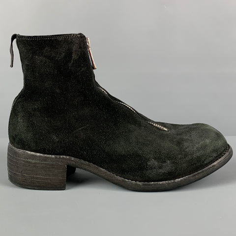 GUIDI Talla 8 Botas desgastadas de cuero negro