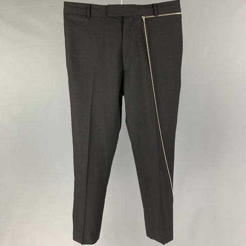 CMMN SWND Size 30 Black Wool Zip Fly Dress Pants