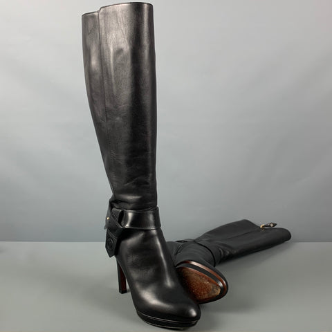 LOUIS VUITTON Taille 7 Bottes à plateforme noires