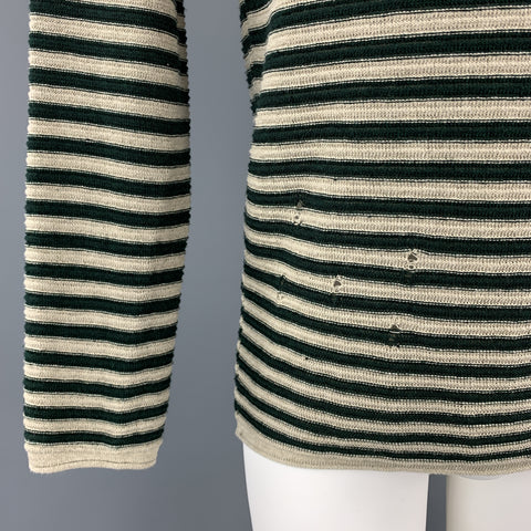 WHY NOT BRAND Size S Taupe Stripe Cotton / Acrylic Boat Neck Pullover Sweater